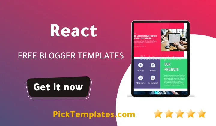 Free React blogger template