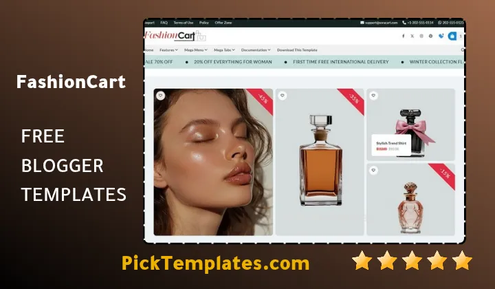 FashionCart blogger template 2026 free Download