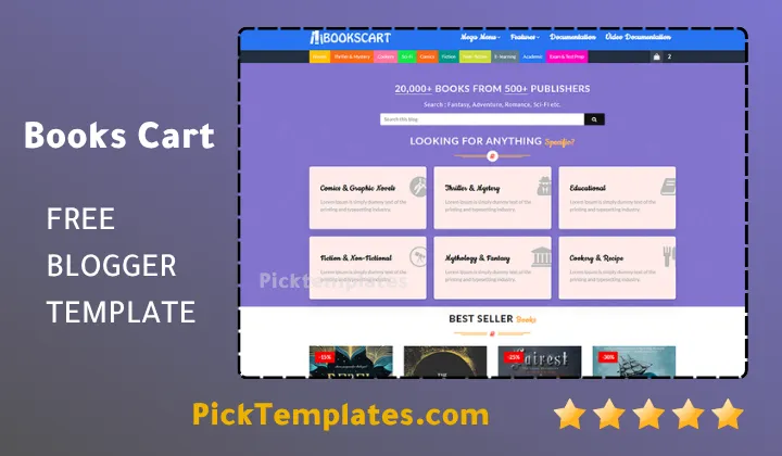 Books Cart Blogger Template