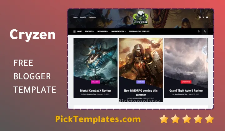 Cryzen Blogger Template