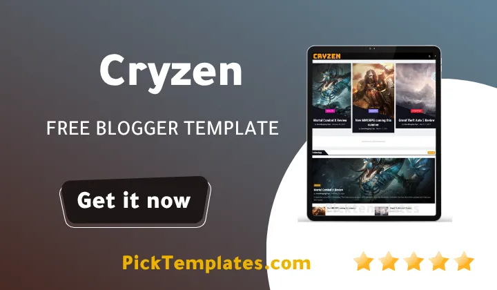 Cryzen Blogger Template 2026