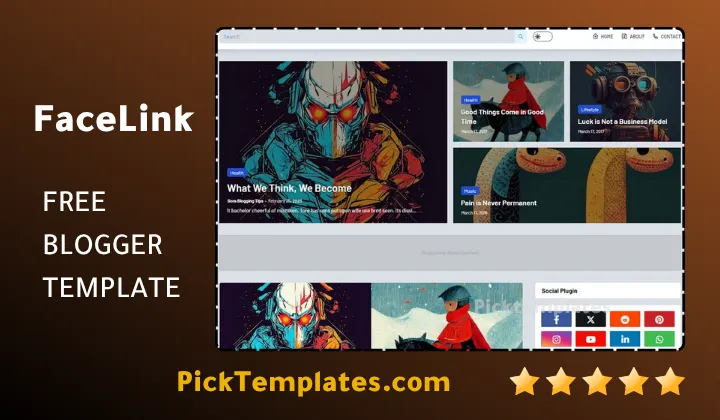 Facelink Blogger Template