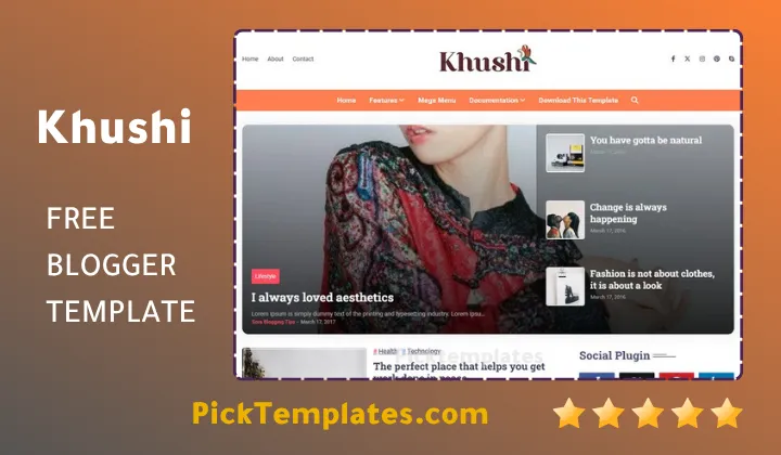 Khushi Blogger Template