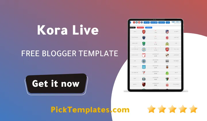 Kora live Blogger Template 2026