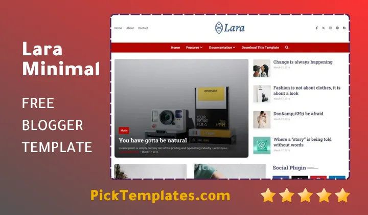Lara Minimal Blogger Template