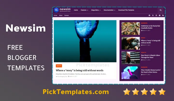 Newsim Blogger Template 2026 Free Download