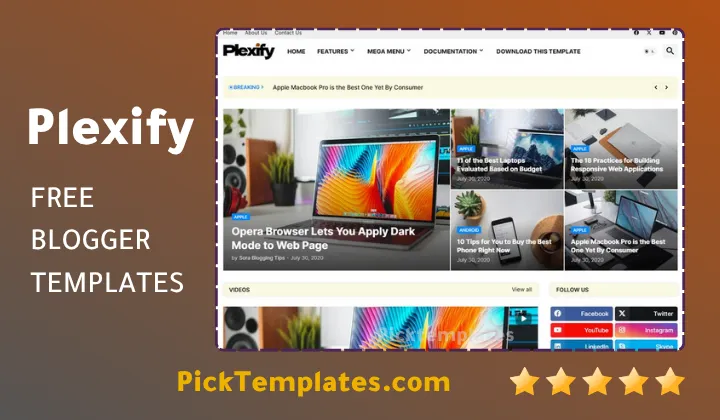 Plexify Blogger Template 2026