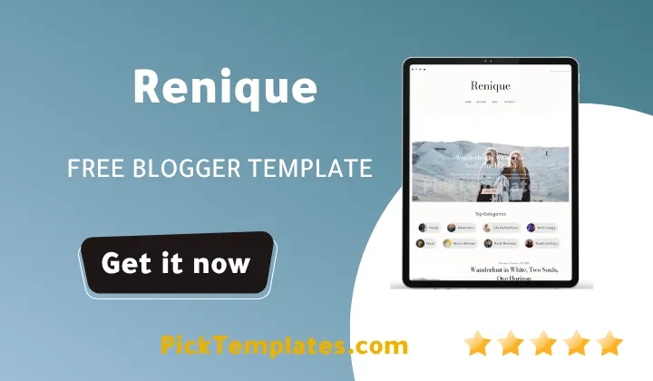 Renique Blogger Template 2026