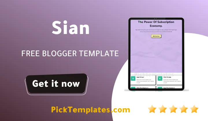 Sian Blogger Template 2026