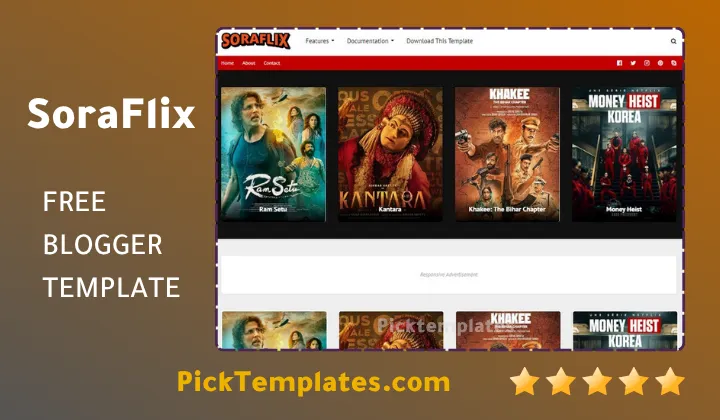 SoraFlix Blogger Template 2026