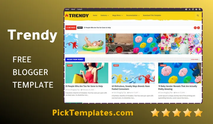 Trendy Magazine Blogger Template