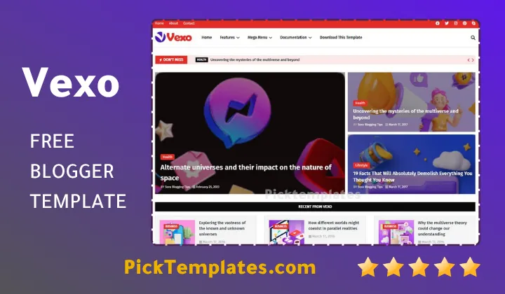 Vexo Blogger Template