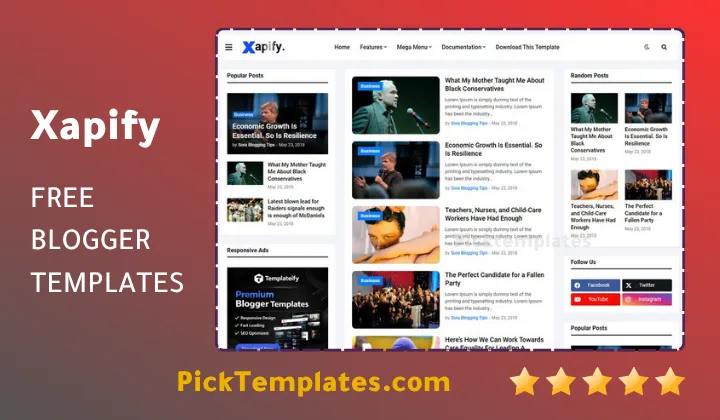Xapify Blogger Template