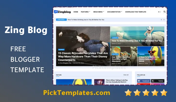 Zing Blog Blogger Template