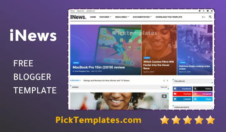 iNews Blogger Template