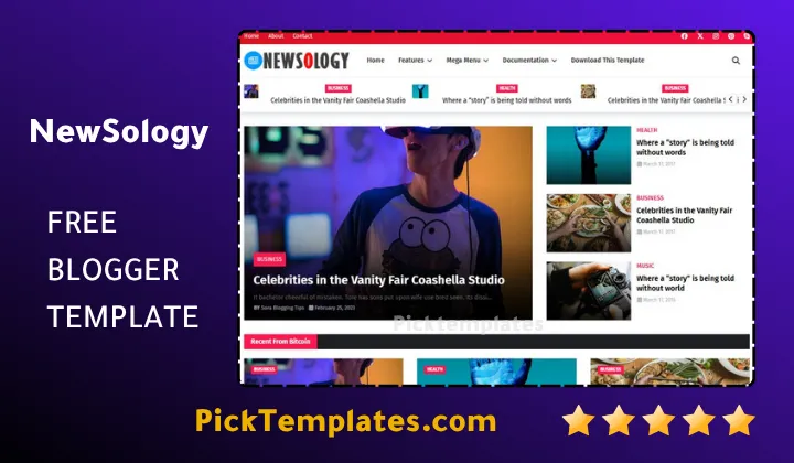 Newsology Blogger Template