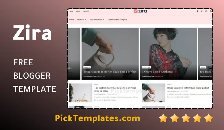 Zira Blogger Template