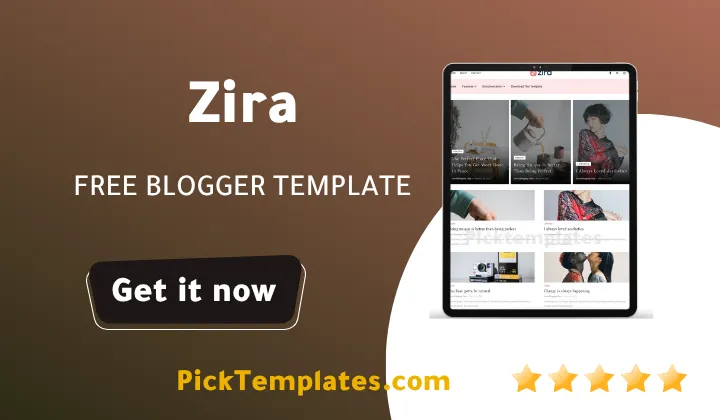 Zira Blogger Template 2026