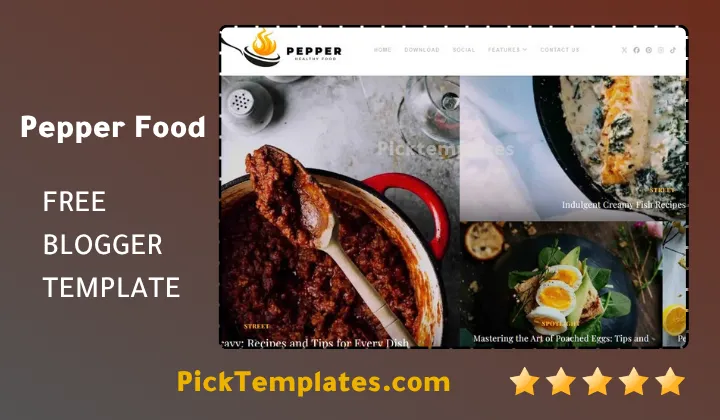 Pepper Food Blogger Template