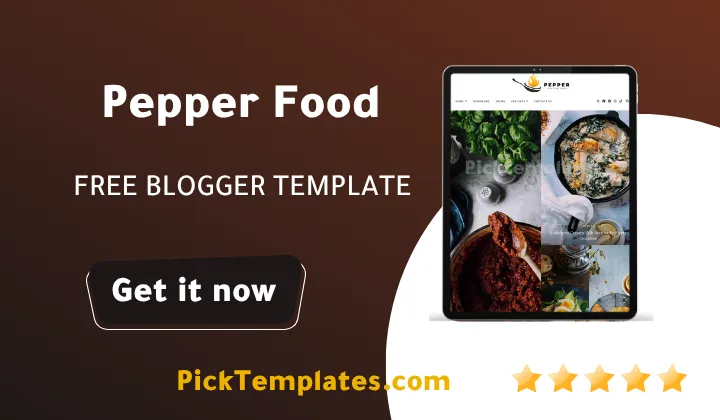 Pepper Food Blogger Template 2026