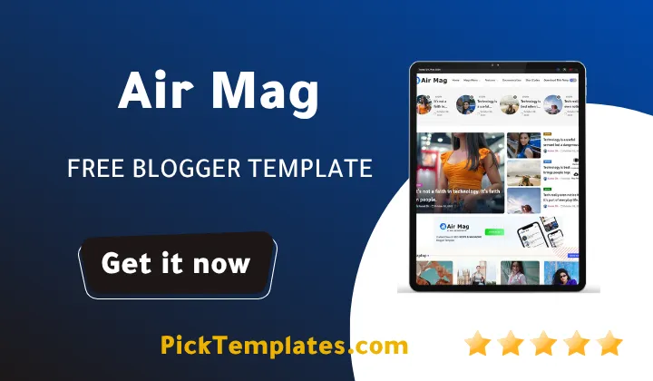 Air Mag Blogger Template - Best Free Theme