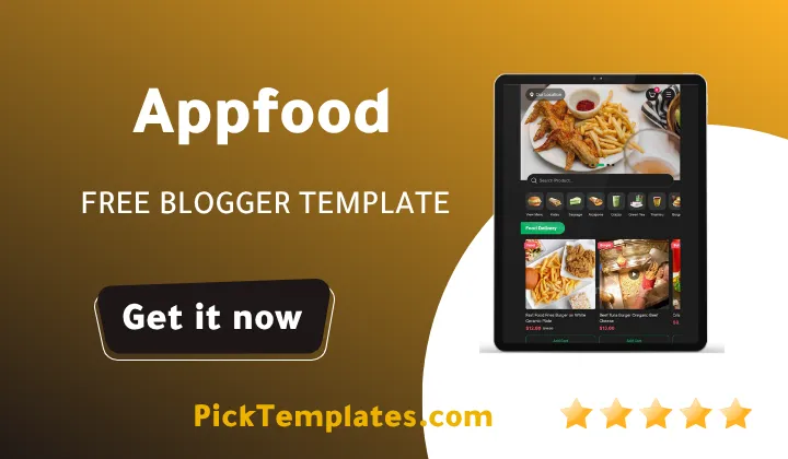 Appfood Blogger Template - Best Free Theme