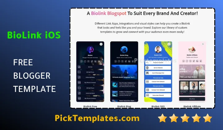 Biolink iOS Blogger Template 2026 Biolink iOS Blogger Template