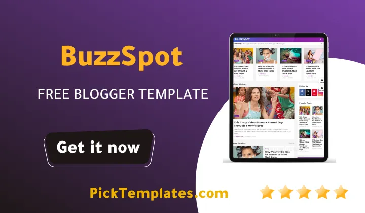 BuzzSpot Blogger Template - Best Free Theme