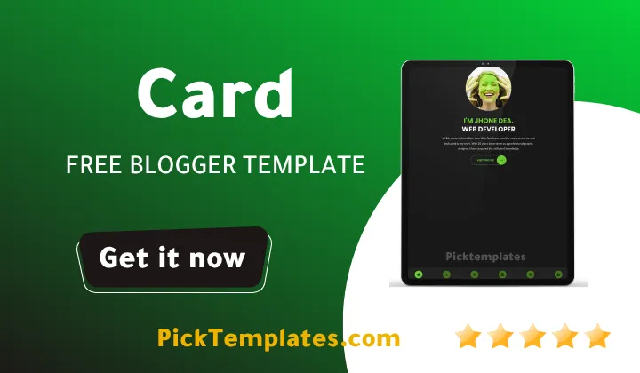 Card Blogger Template - Best Templates
