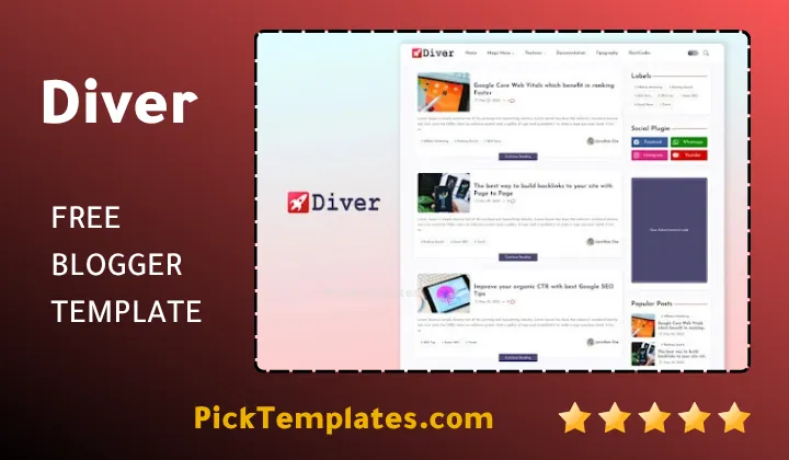 Diver Blogger Template
