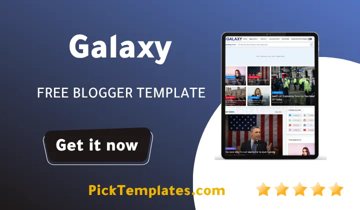 Galaxy Blogger Template 2026