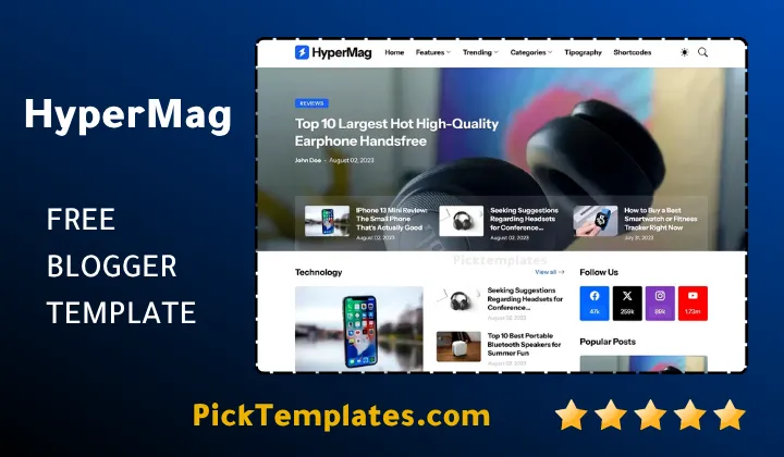 HyperMag Blogger Template