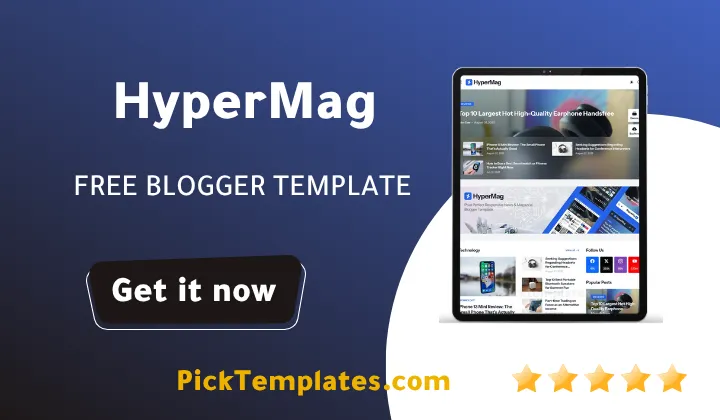 HyperMag Blogger Template - Best Free Theme