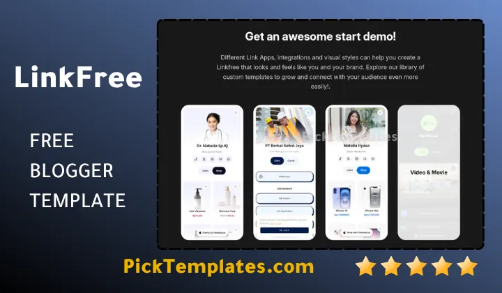 Linkfree blogger template