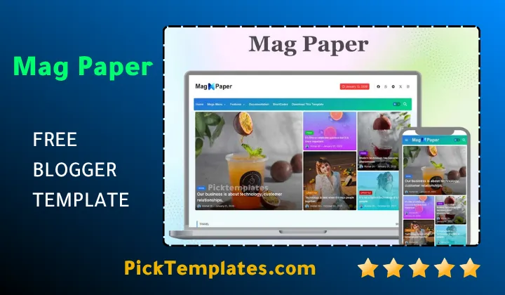 Mag Paper Blogger Template