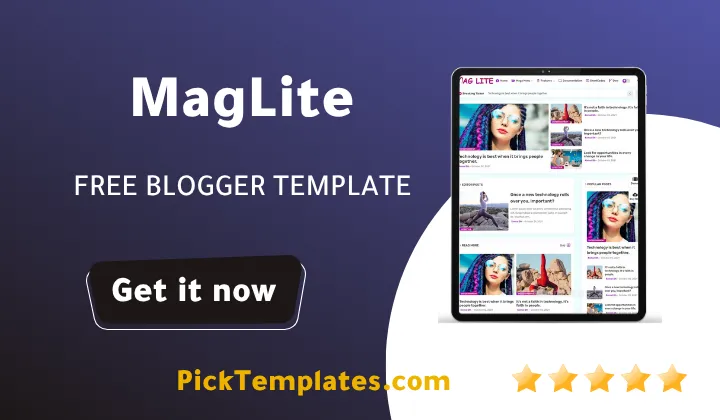 MagLite Blogger Template - Best Free Theme