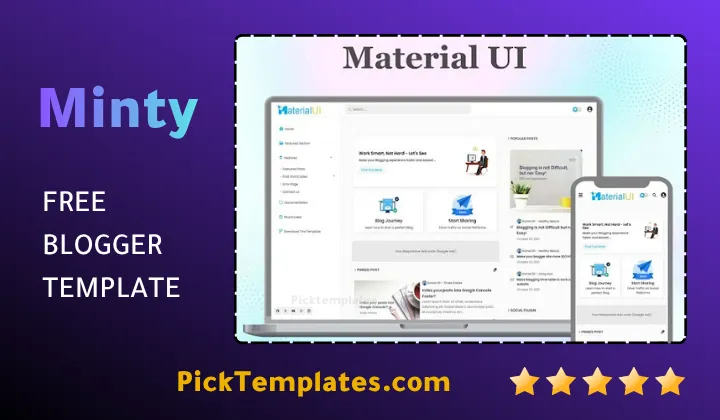 Material UI Blogger Template - Best Free Theme Material UI Blogger Template