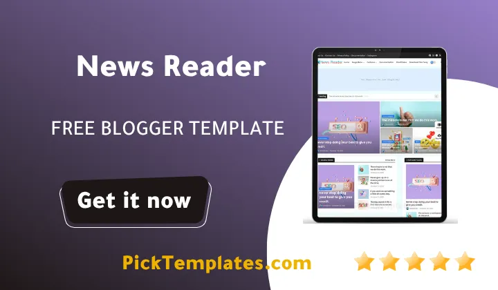 News Reader Blogger Template - Free Theme