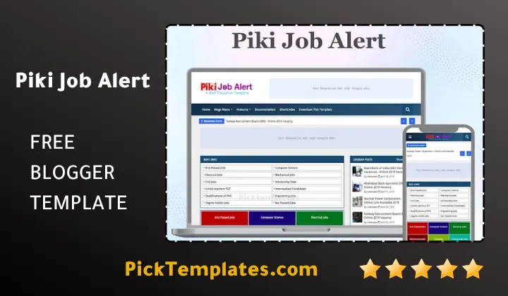 Piki Job Alert Blogger Template - Free Theme Piki Job Alert Blogger Template