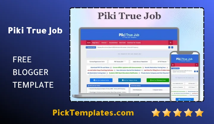 Piki True Job Blogger Template - Best Theme Piki True Job Blogger Template