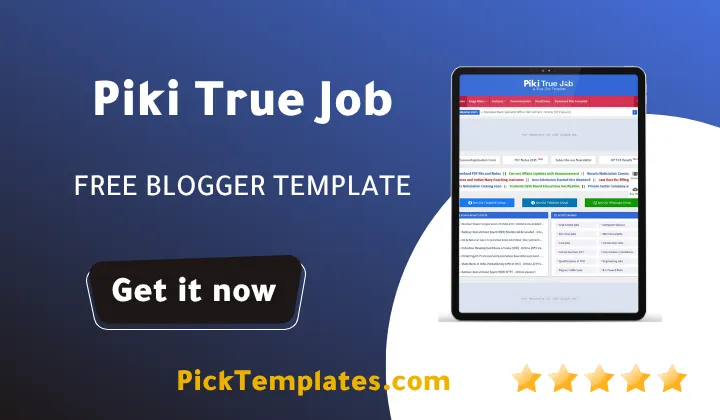 Piki True Job Blogger Template - Best Theme