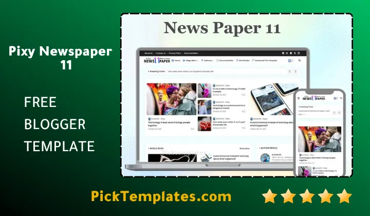 Pixy Newspaper 11 Blogger Template 2026 Pixy Newspaper 11 blogger Template