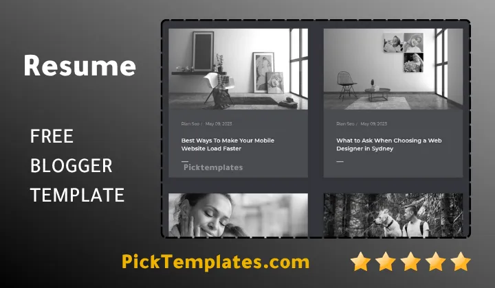 Resume Blogger Template