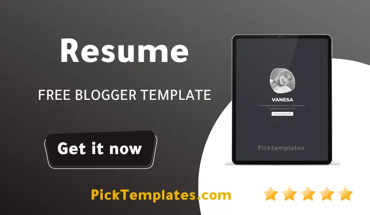 Resume Blogger Template - Best Theme