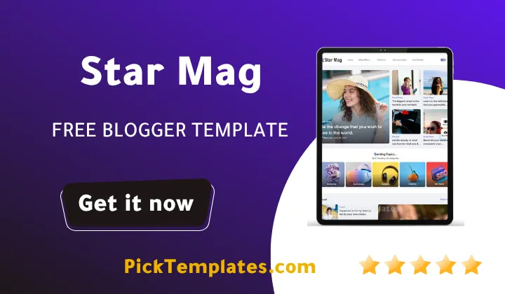 StarMag Blogger Template - Best Templates