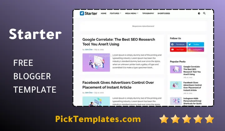 starter blogger template