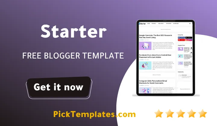 starter blogger template free