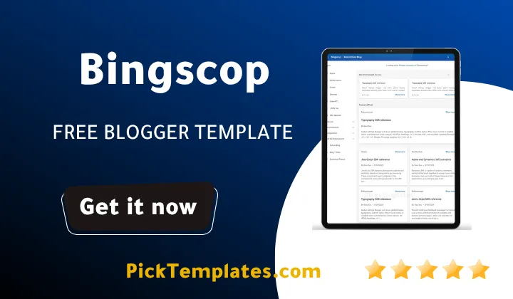 Bingscop Blogger Template - Best Theme