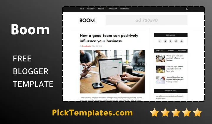 Boom Blogger Template