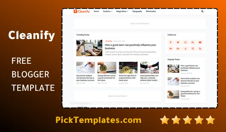 cleanify blogger template